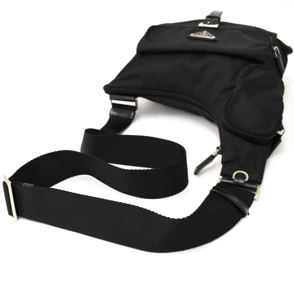 Prada Body Bag Triangular Plate Triangle Nylon Le… - image 7